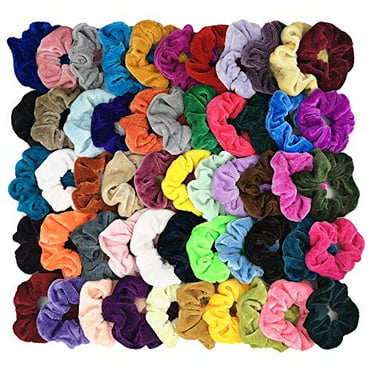 Details about   60 pcs Assorted Hair Scrunchies Velvet Elastic Hair Bands,Scrunchy Colorful 